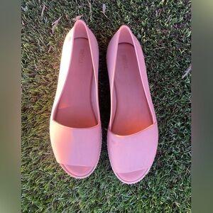 MELISSA Puzzle Platform Sandals Pink Open Toe Slip On Jelly Sz(9)